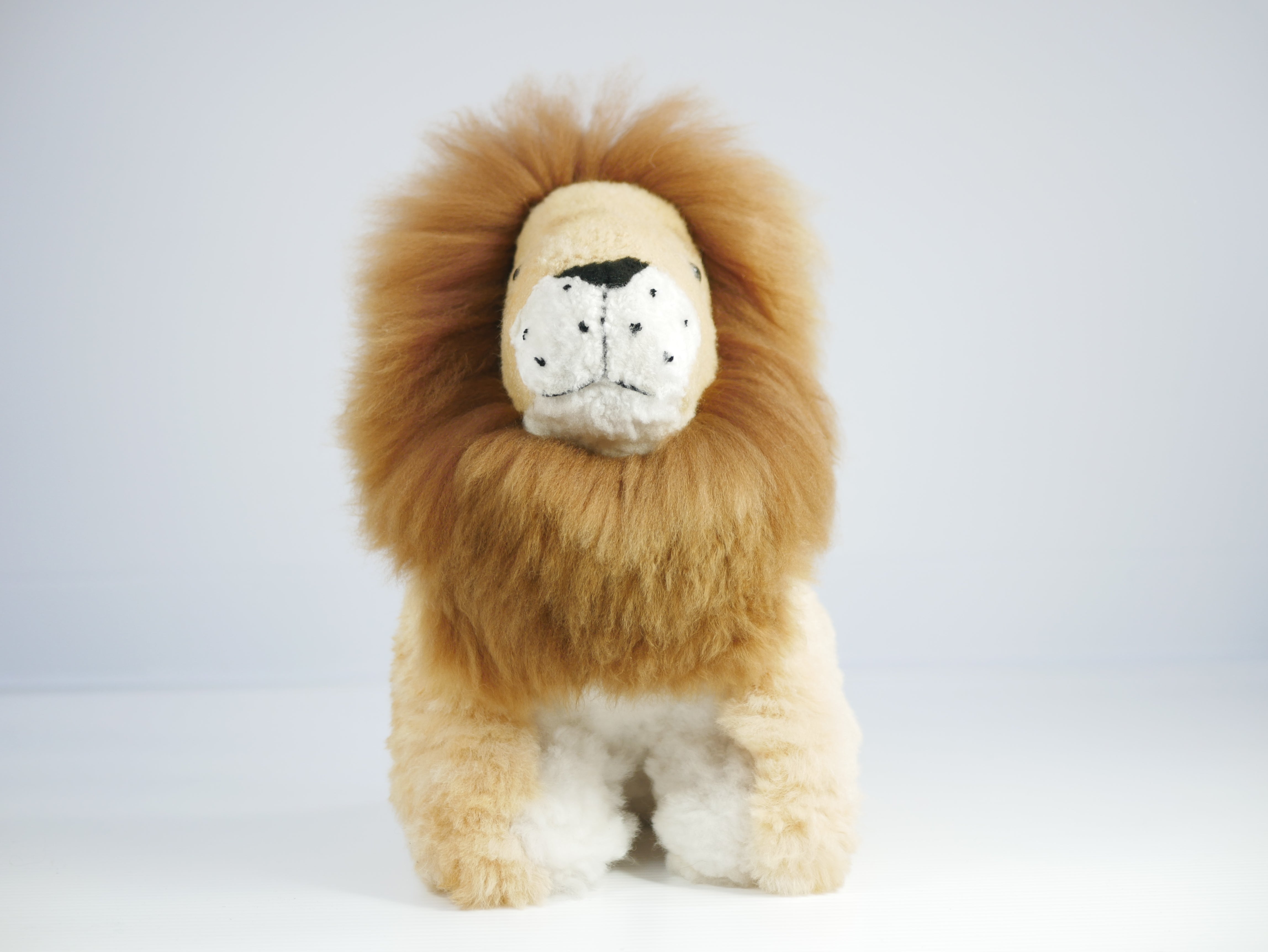Brown Lion Soft Toy, Made From Alpaca Fur