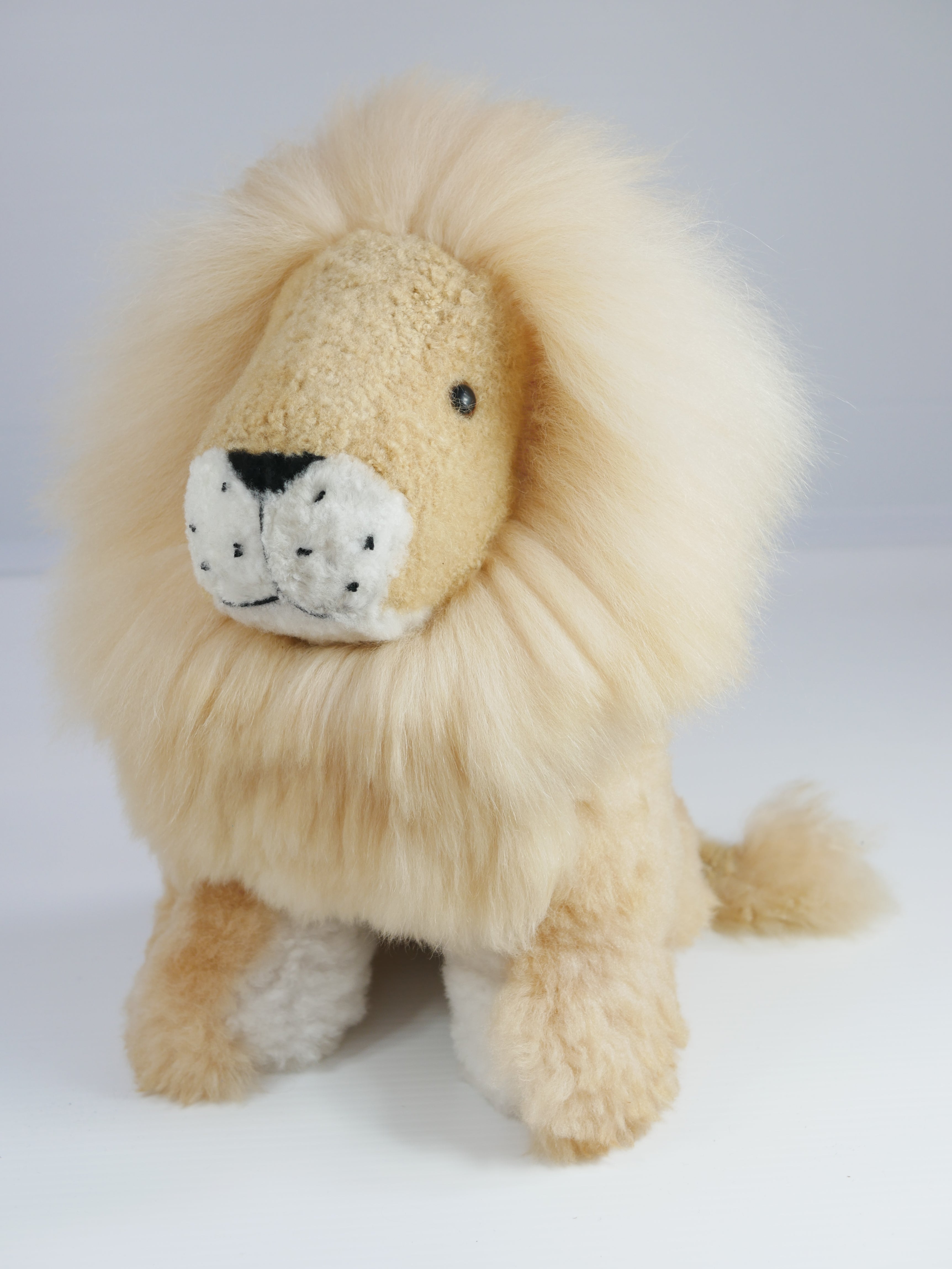 Brown Lion Soft Toy, Made From Alpaca Fur
