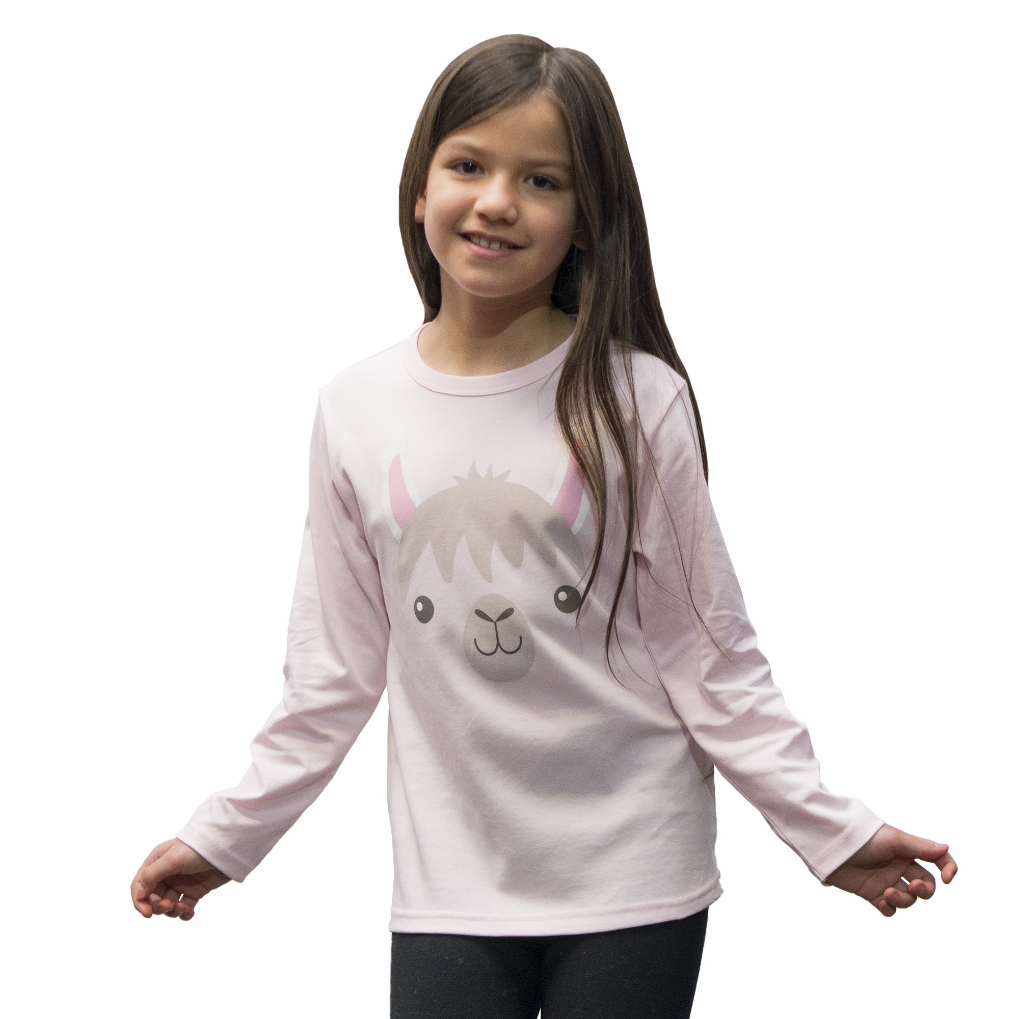 100 % Cotton Children long sleeve shirts, large Alpaca logo, by INKITA