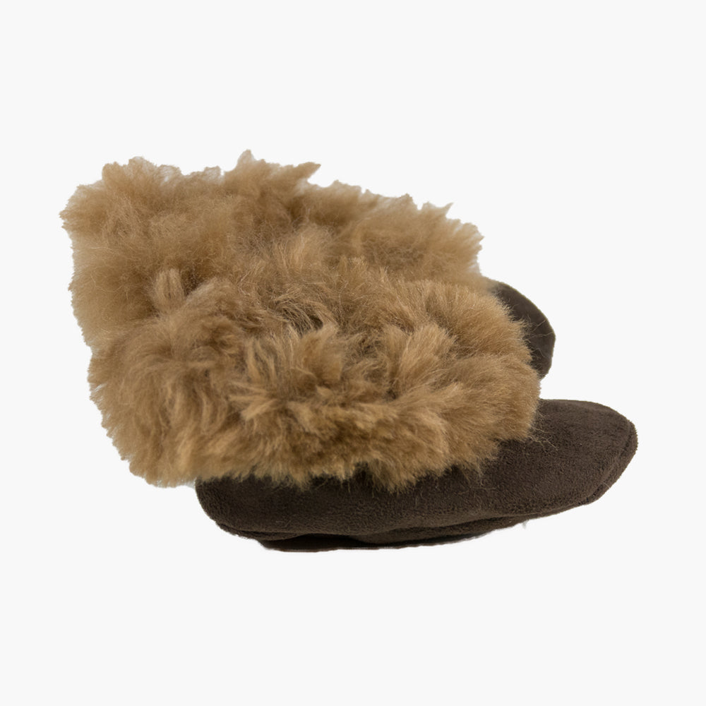 Brown Children's Alpaca Slippers 'Warm Way'