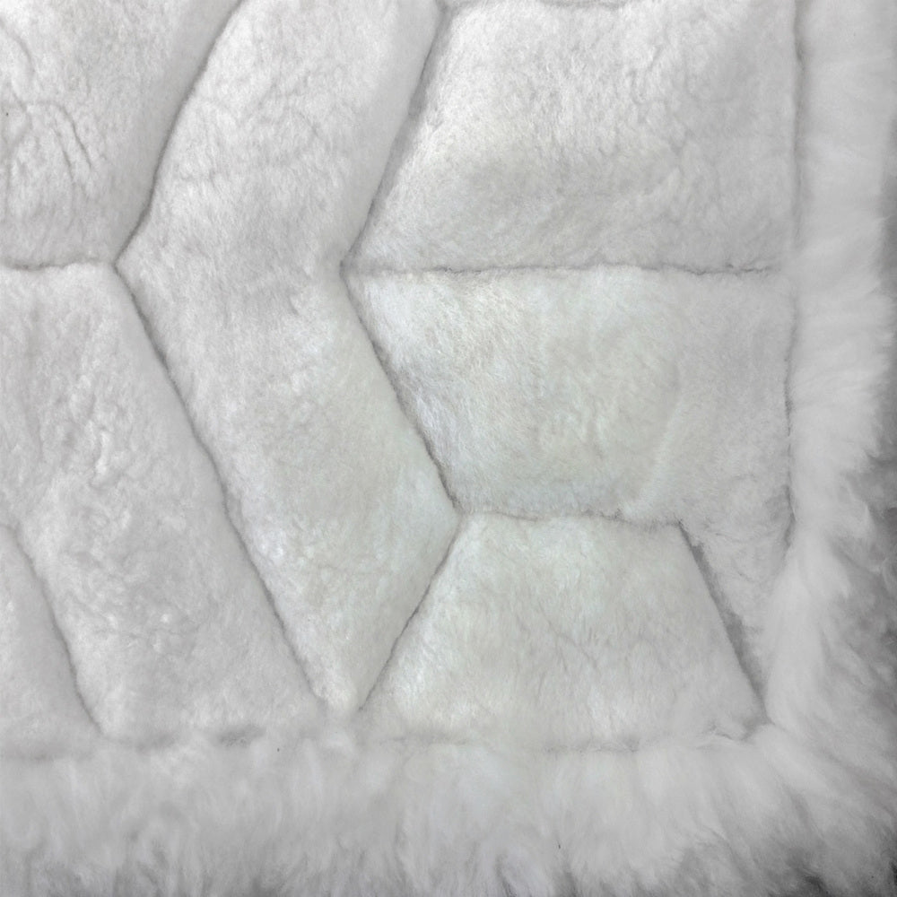 150cm x 110cm Alpaca Fur Rug, 'Winter Snow'