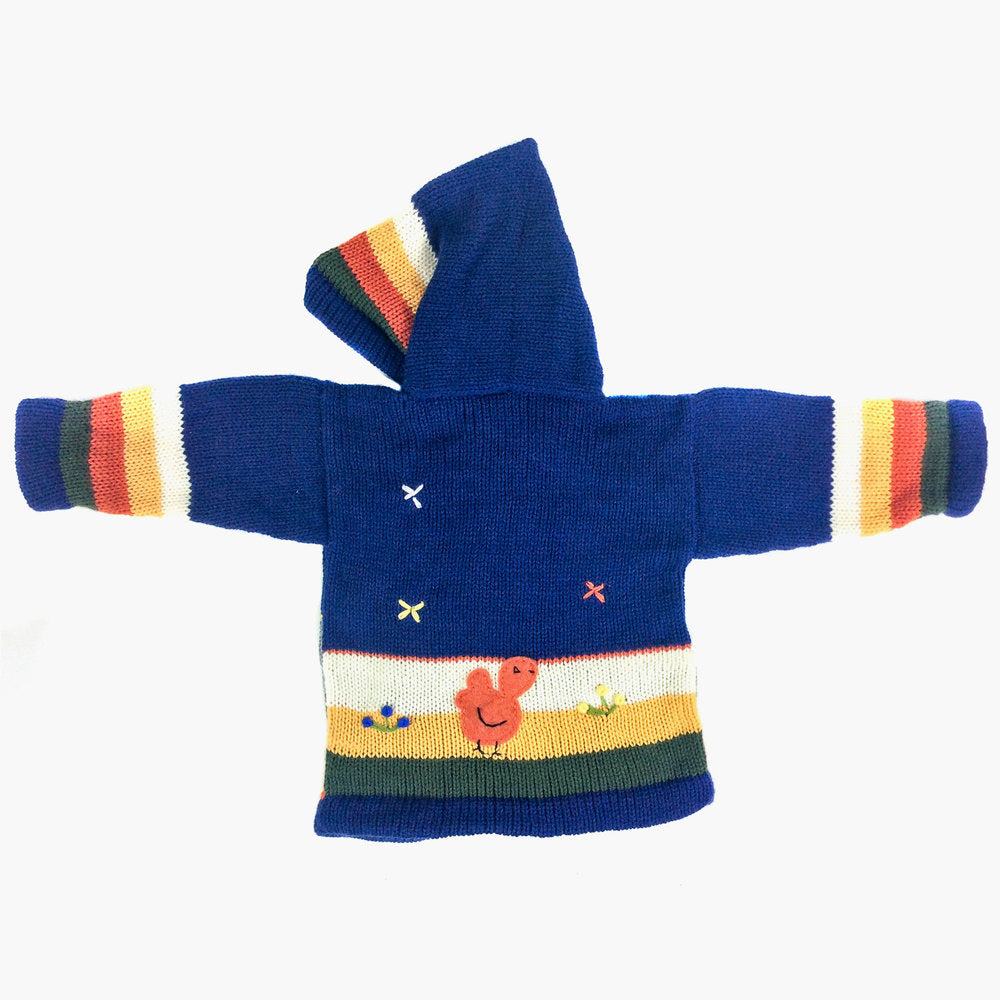 Blue and Colours Children's Cardigan, 'Peruvian Fairy Tales'