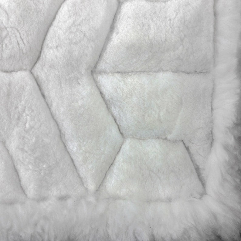 210cm x 180cm White Alpaca Fur Rug, 'Winter Snow'