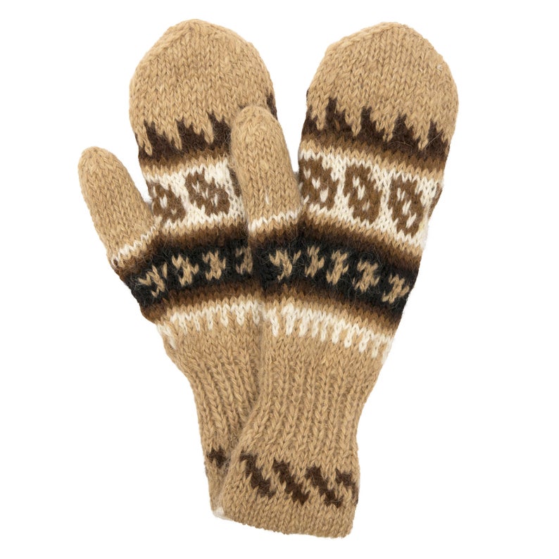 Alpaca Wool Hand Knitted Mittens