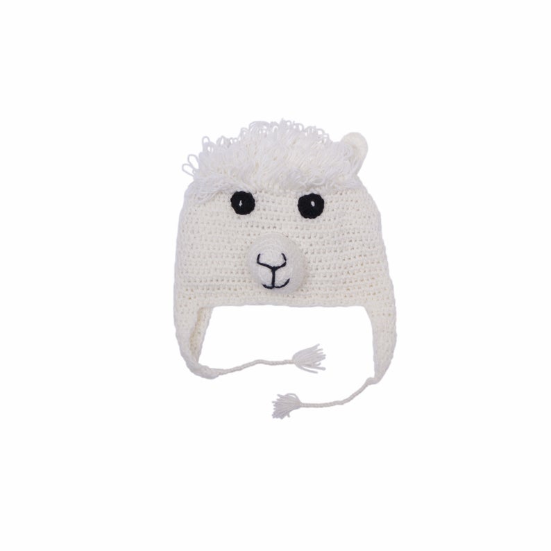 Hand Knitted Children's Alpaca Winter Wool Hat