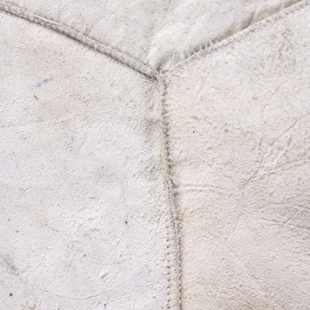 70cm x 45cm Medium Alpaca Fur Diamond Patterned Rug, 'White Cube'